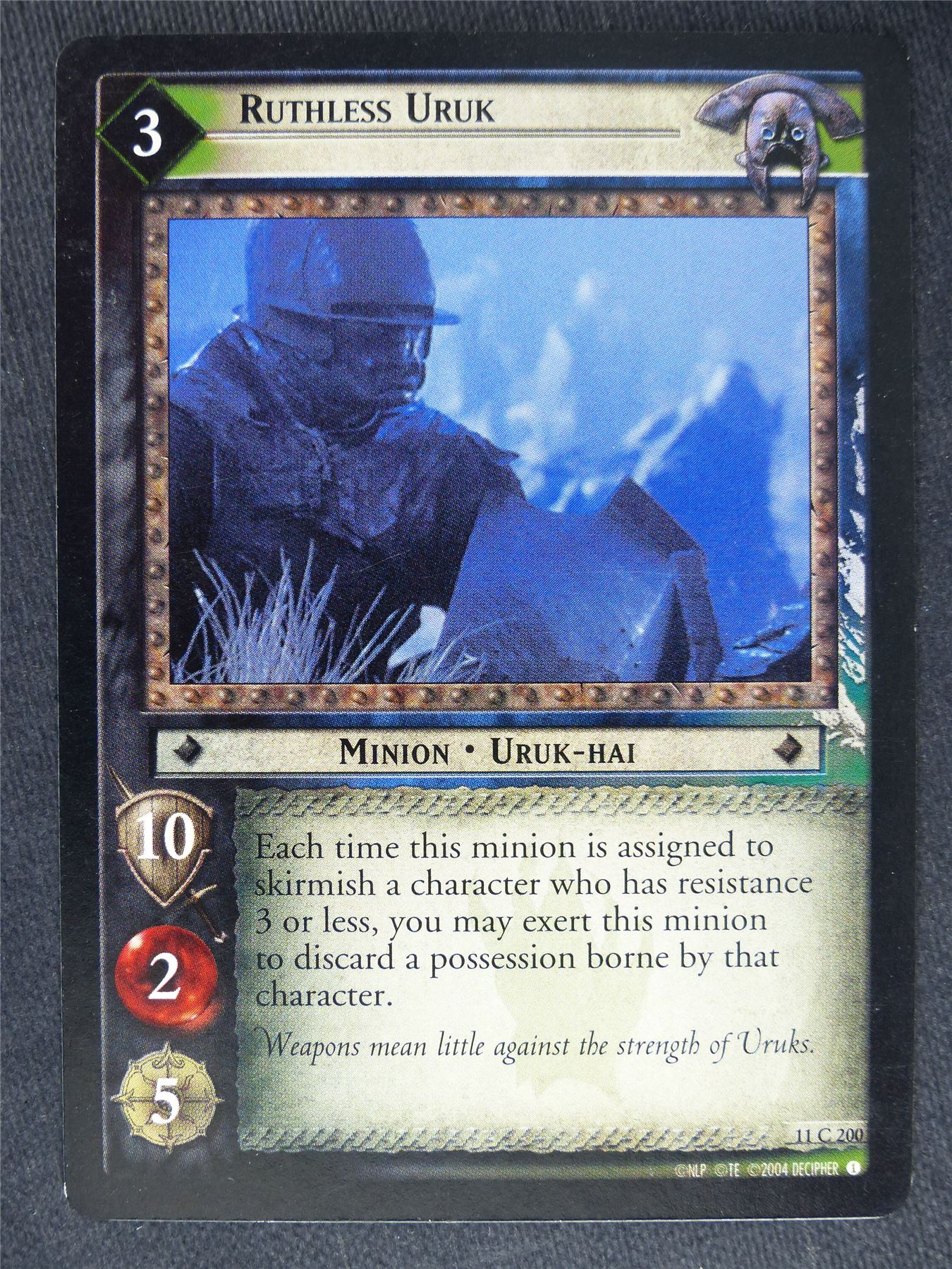 Ruthless Uruk 11 C 200 - played - LotR Cards #KQ