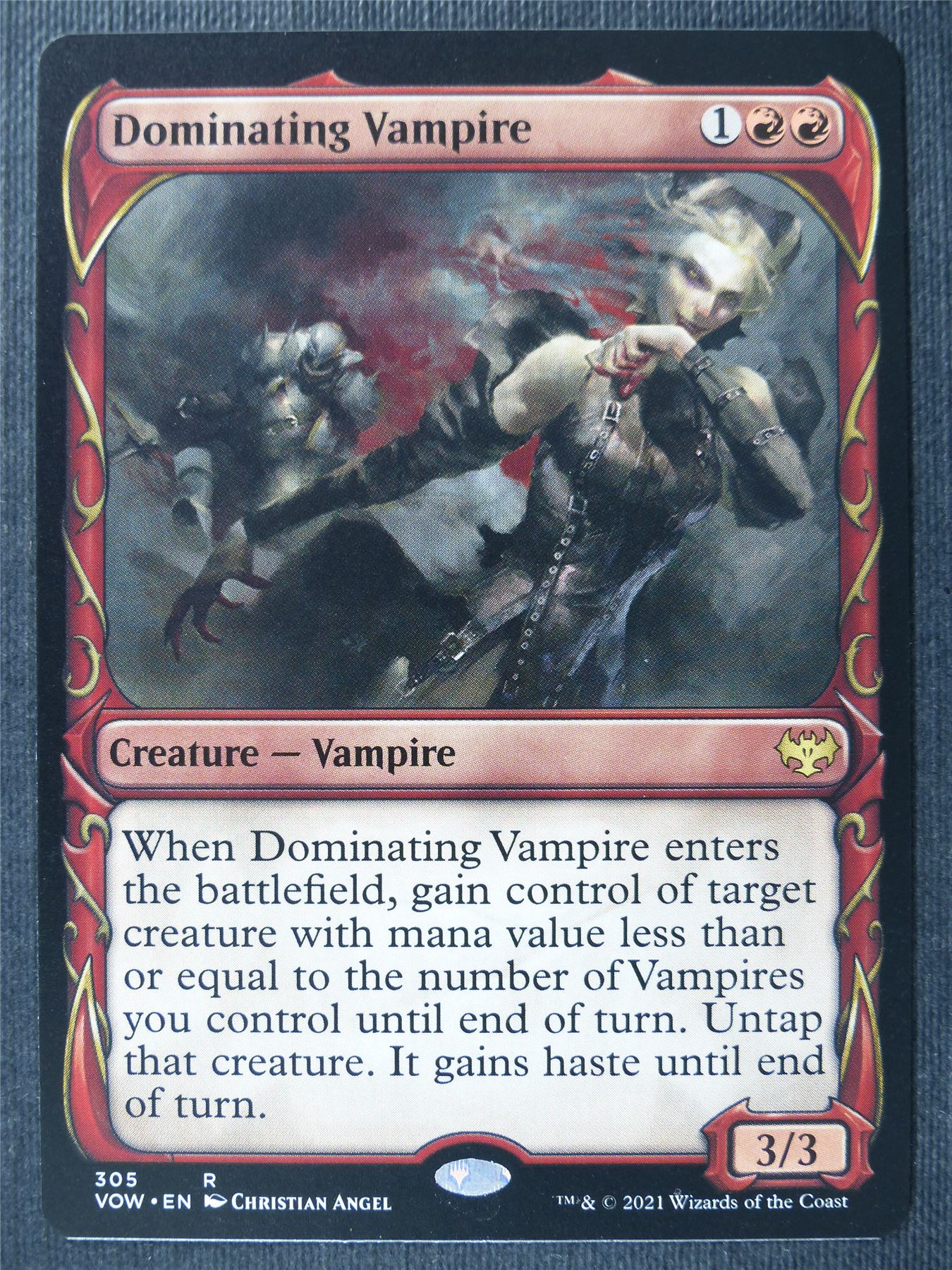 Dominating Vampire Fang Frame - Crimson Vow - Mtg Card #2ER Archeron Dominating Vampire Fang Frame - Crimson Vow - Mtg Card #2ER Archeron