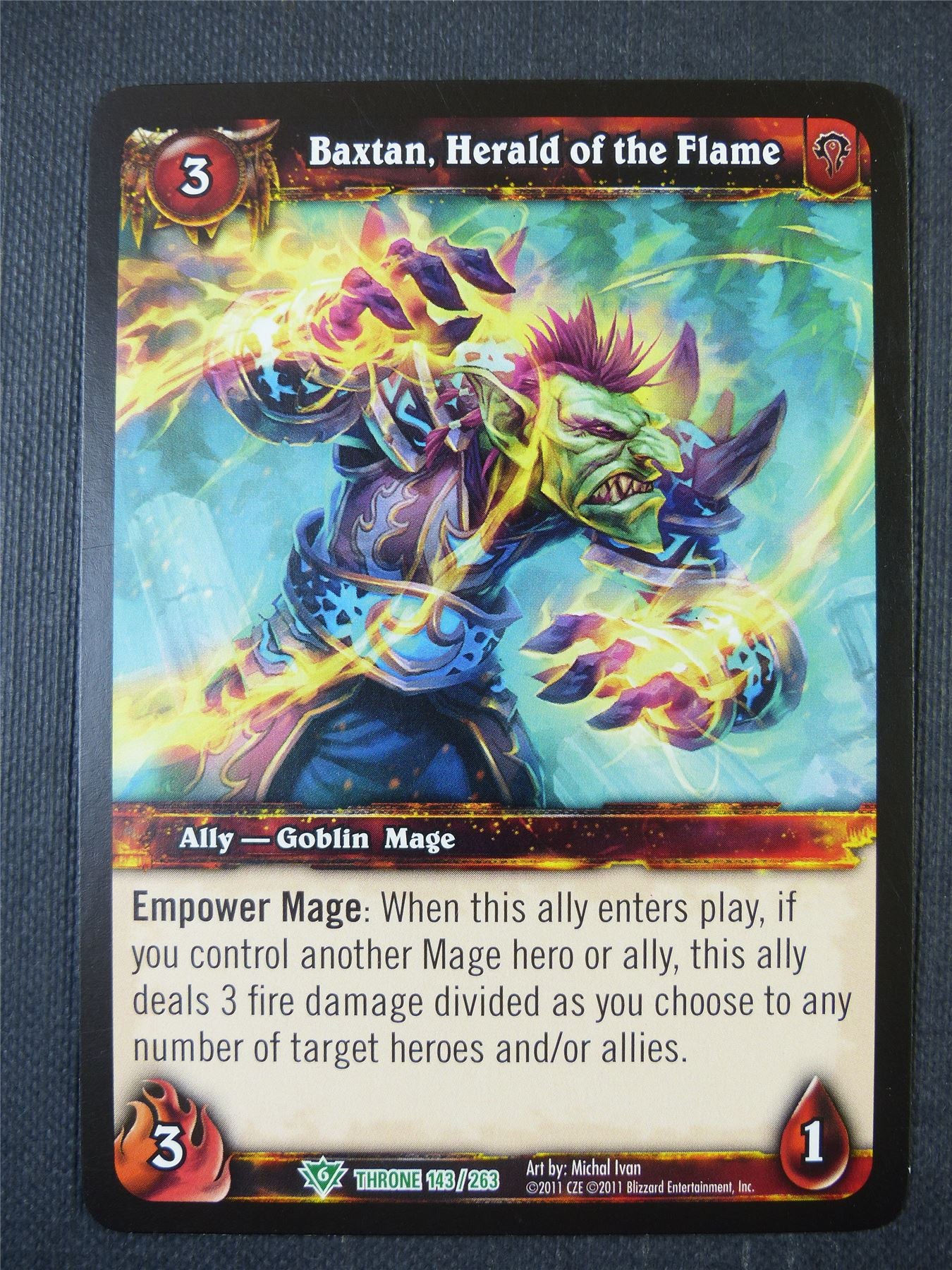 Baxtan Herald of the Flame 143/263 - WoW Card #1BR