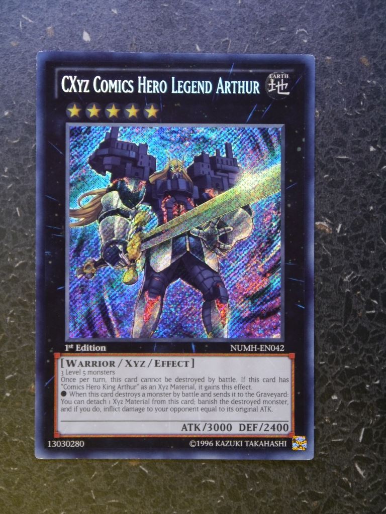 Yugioh cards: CXYZ COMICS HERO LEGEND ARTHUR NUMH SECRET RARE # J14