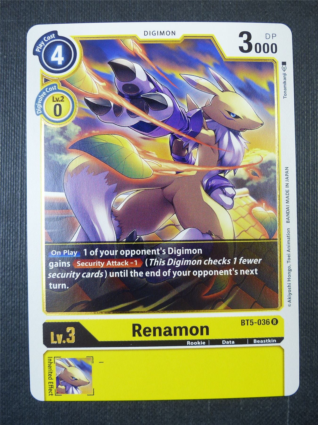 Renamon BT5-036 R - Digimon Card #20N Archeron Renamon BT5-036 R - Digimon Card #20N Archeron