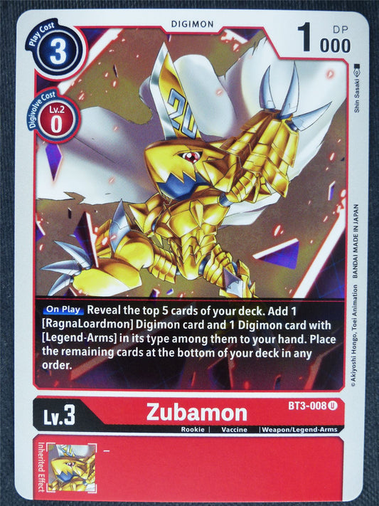 Zubamon BT3-008 U - Digimon Cards #QF