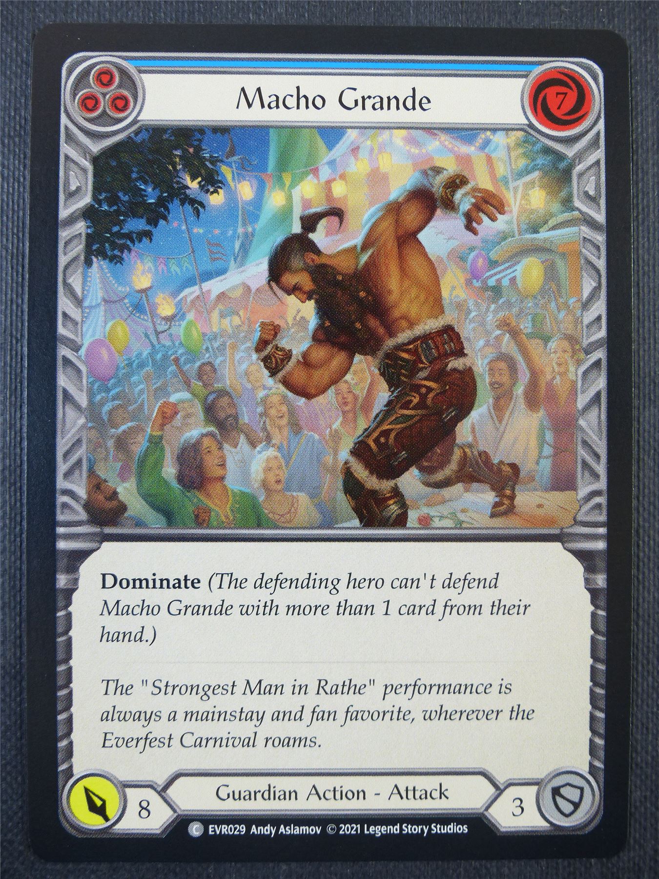 Macho Grande Blue - 1st ed Everfest - Flesh & Blood Card #6EI