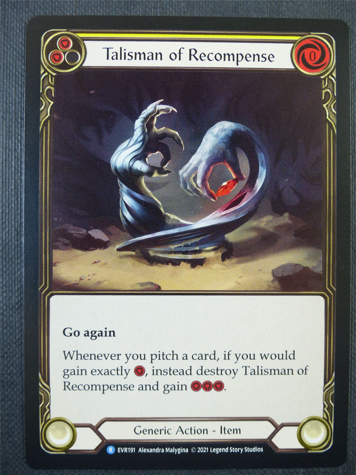 Talisman of Recompense Yellow - 1st ed Everfest - Flesh & Blood Card #6GR