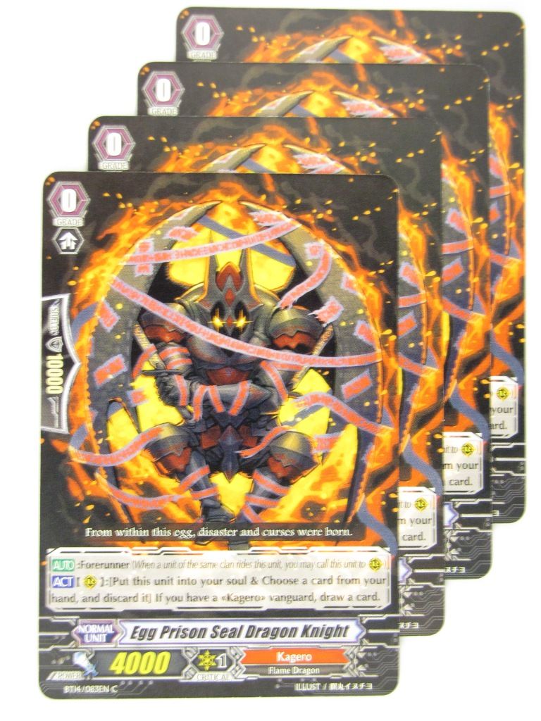 CFV Cards: EGG PRISON SEAL DRAGON KNIGHT x4 BT14:Brilliant Strike