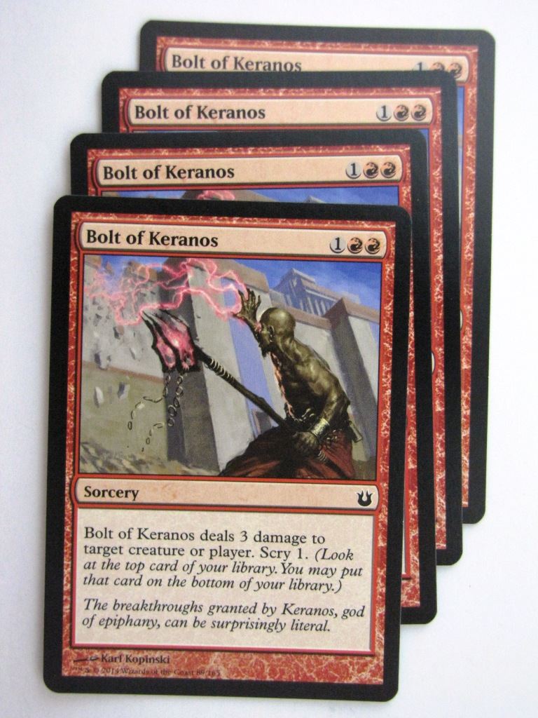 MTG Magic Cards: BOLT OF KERANOS x4 Born of the Gods playset # 24C6 Archeron MTG Magic Cards: BOLT OF KERANOS x4 Born of the Gods playset # 24C6 Archeron