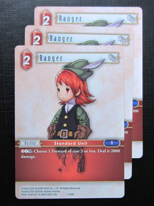 Final Fantasy Cards: RANGER 1-008C x3 # 20B93