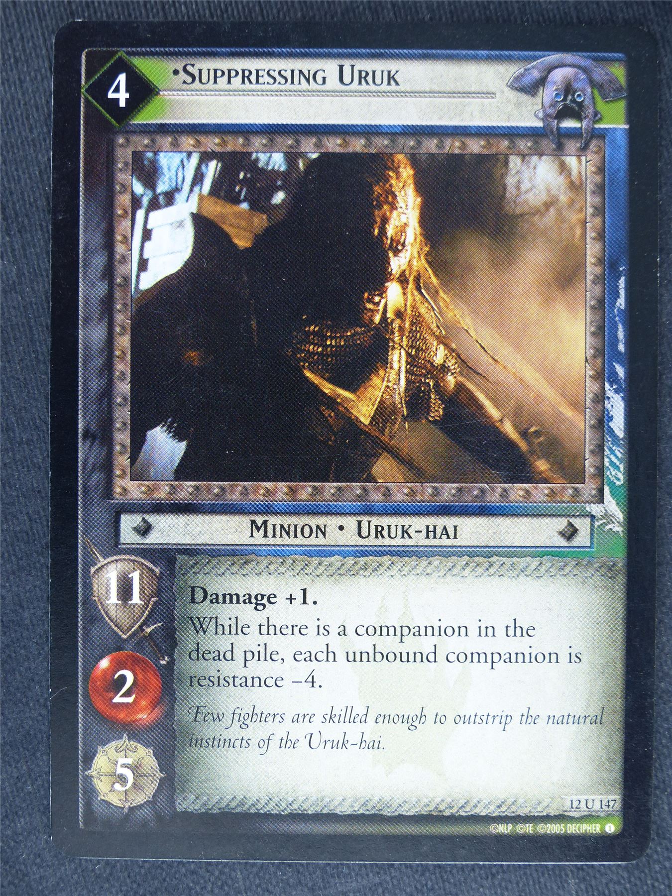Suppressing Uruk 12 U 147 - played - LotR Cards #KZ