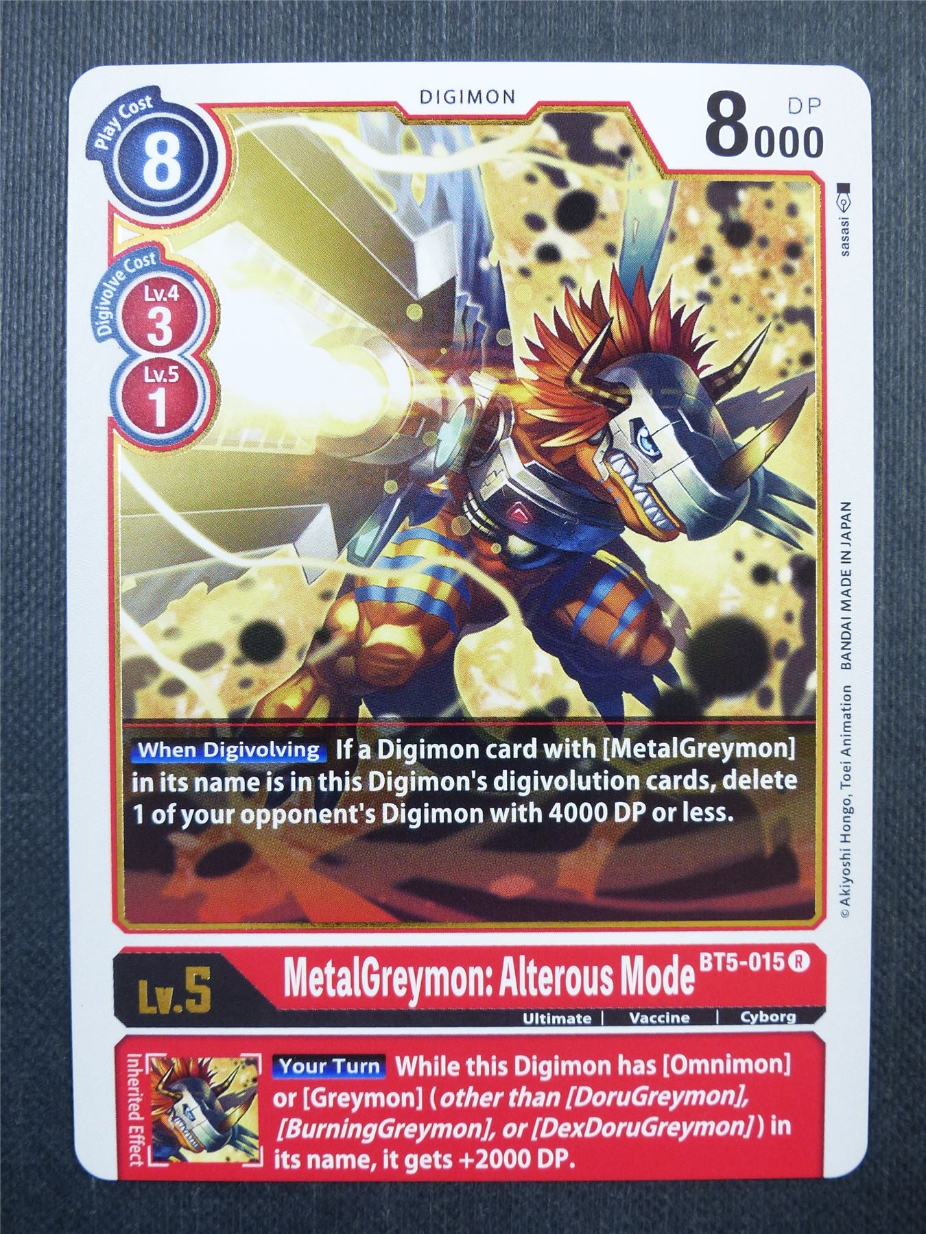 MetalGreymon: Alterous Mode BT5 R - Digimon Card #446 Archeron MetalGreymon: Alterous Mode BT5 R - Digimon Card #446 Archeron