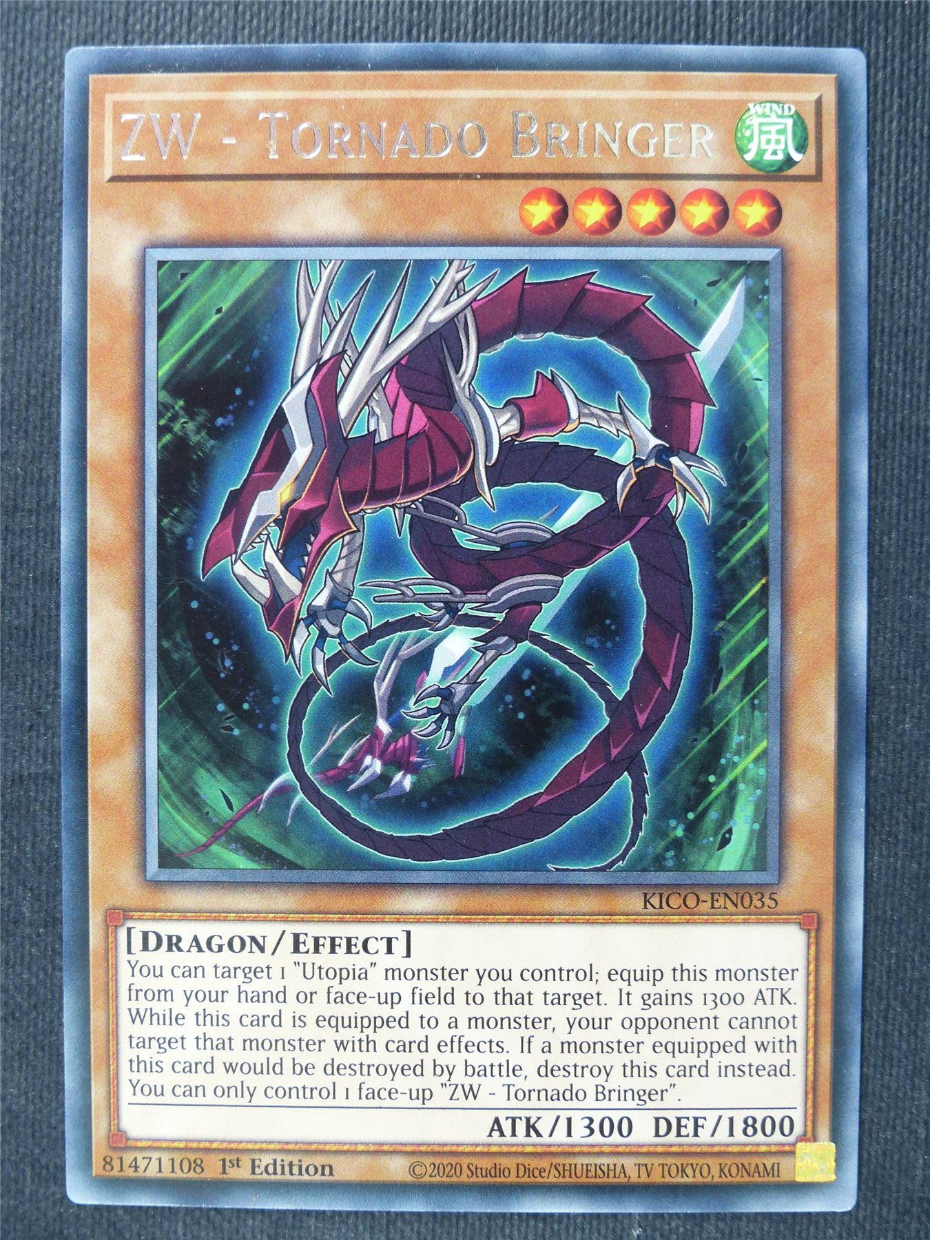 ZW - Tornado Bringer KICO Rare - 1st ed Yugioh Cards #36V Archeron ZW - Tornado Bringer KICO Rare - 1st ed Yugioh Cards #36V Archeron