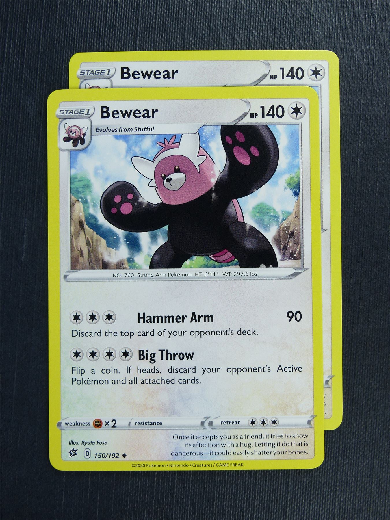Bewear 150/192 x2 - RCL - Pokemon Card #3L1