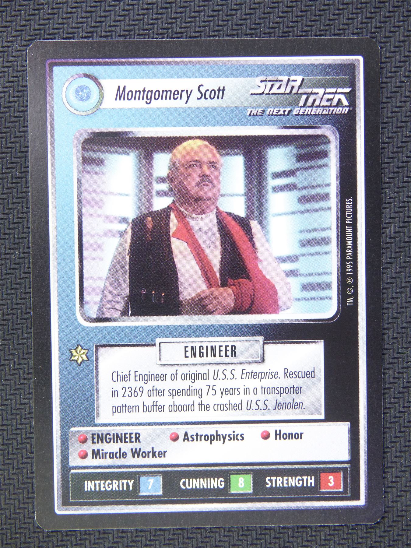 Montgomery Scott Black Border - Star Trek CCG Next Gen #4ZY