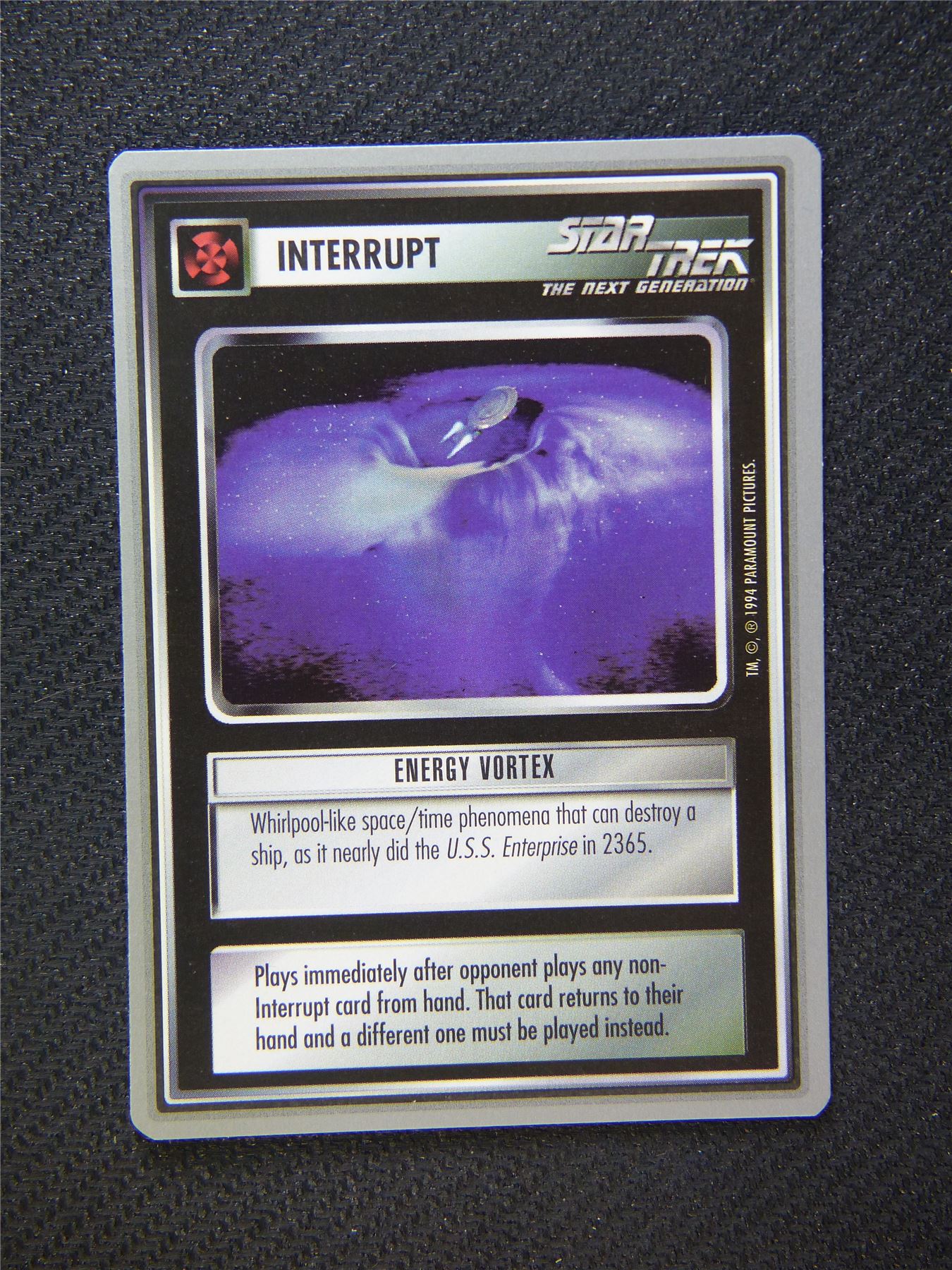 Interrupt Energy Vortex - Star Trek Silver Border Card Decipher #2F2