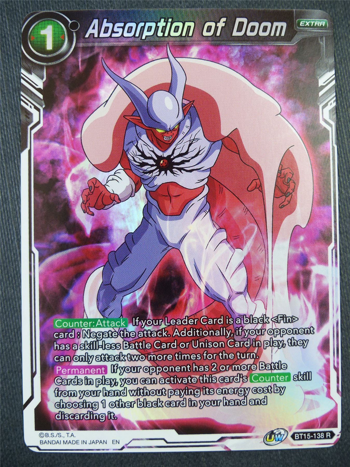 Absorption of Doom BT15 R - Dragon Bal Super Card #90T