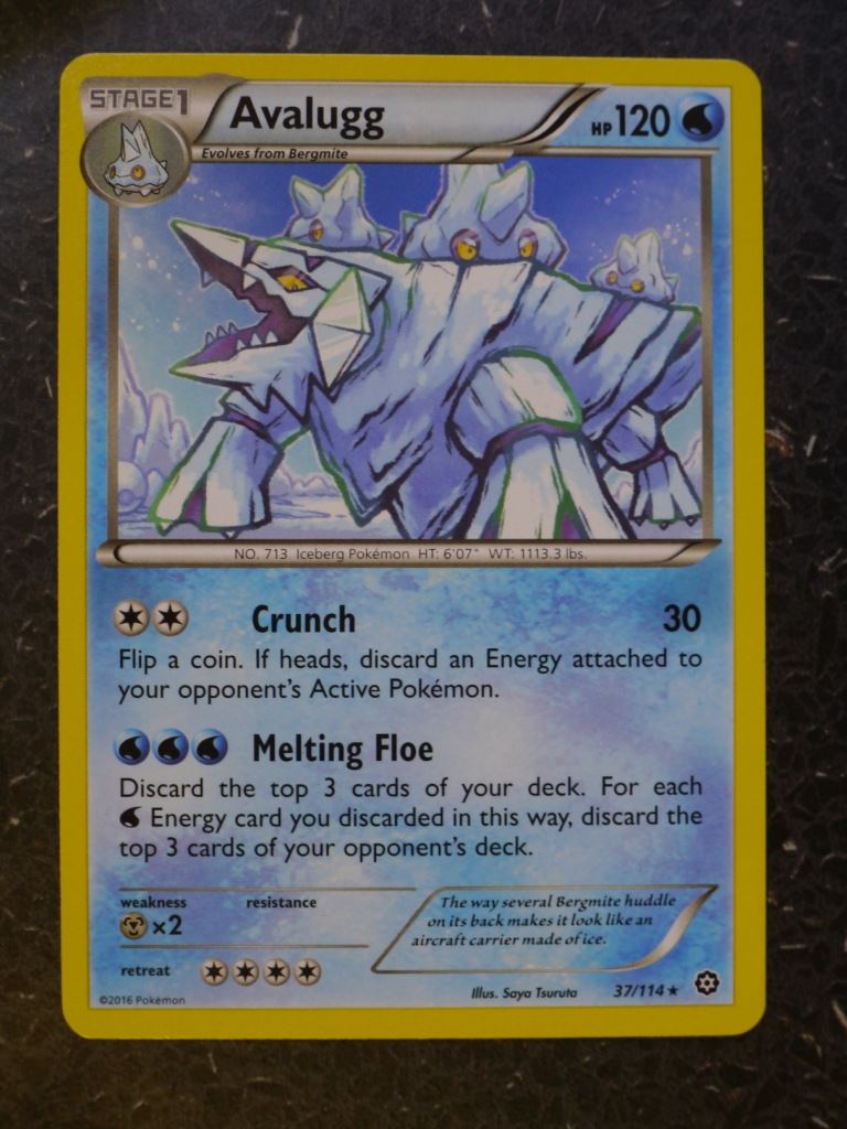 Pokemon Cards: AVALUGG 37/114 RARE # 6A70