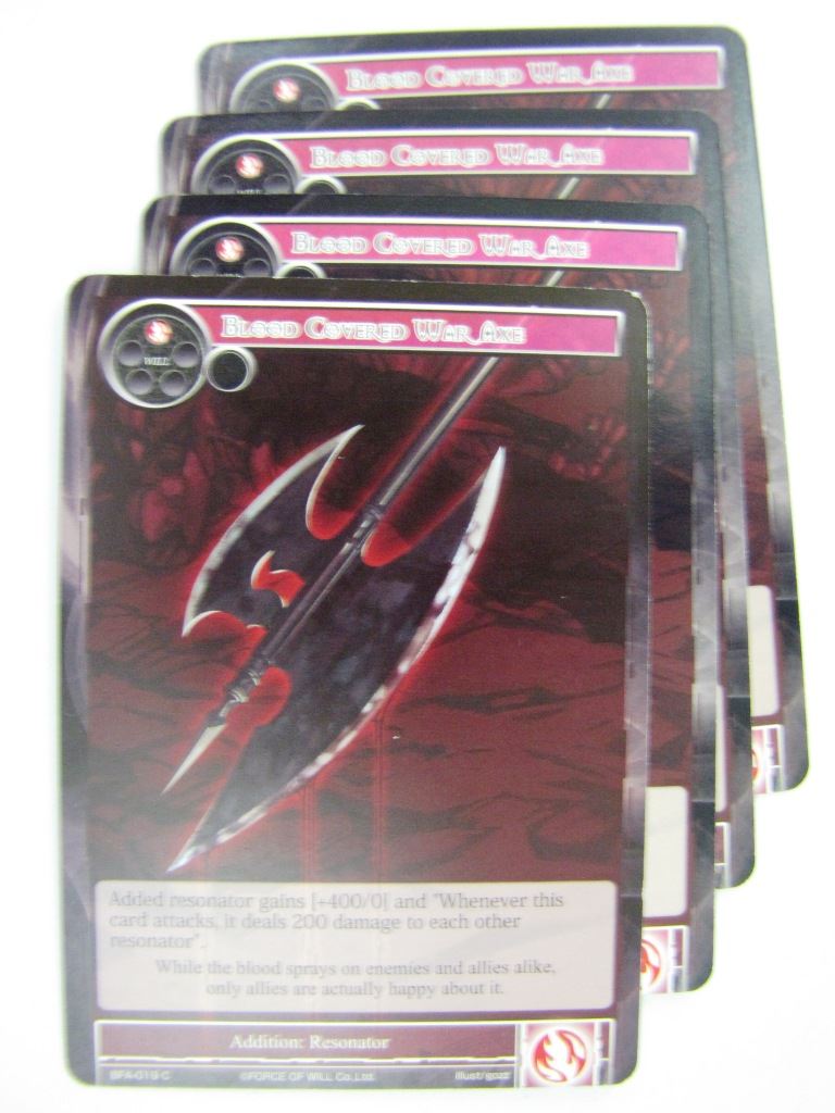 Force Of Will Cards: BLOOD COVERED WAR AXE x4 # 13C55