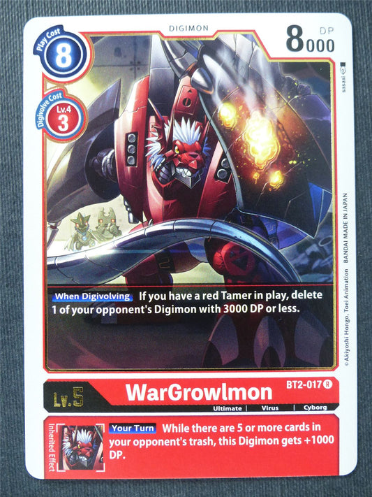 Wargrowlmon BT2-017 R - Digimon Cards #PX