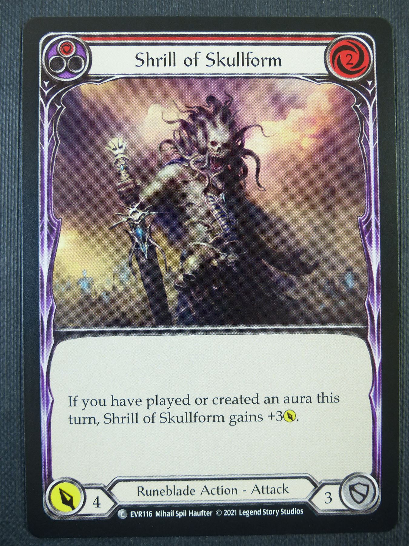 Shrill of Skullform Red - 1st ed Everfest - Flesh & Blood Card #6DE