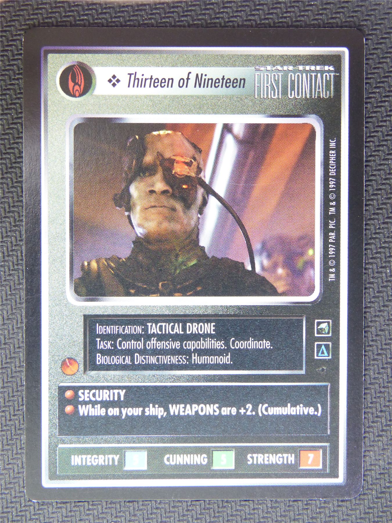 Thirteen of Nineteen Black Border - Star Trek CCG First Contact #4ZD