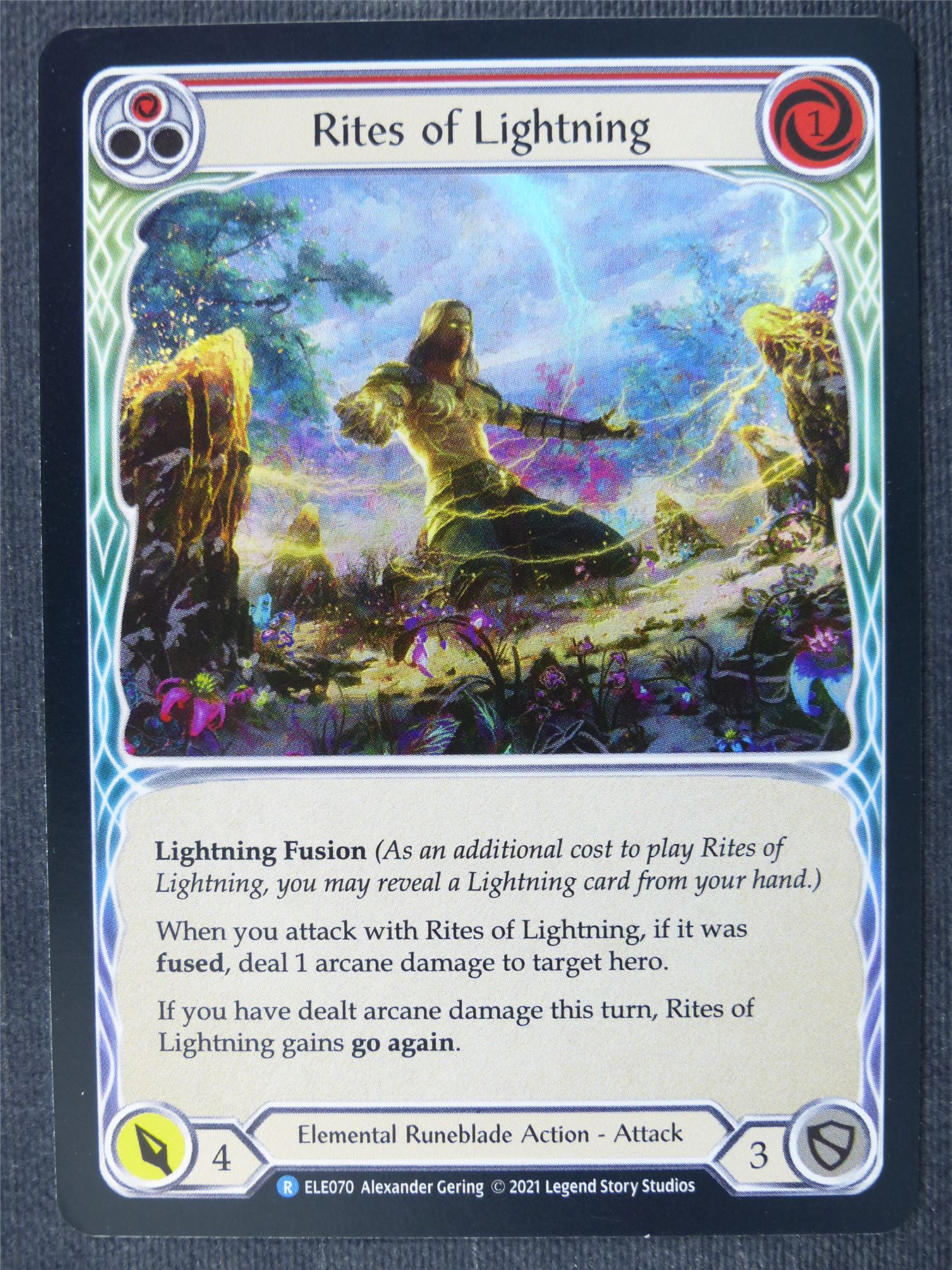 Rites of Lightning R Foil Red - 1st Ed Tales of Aria - Flesh and Blood