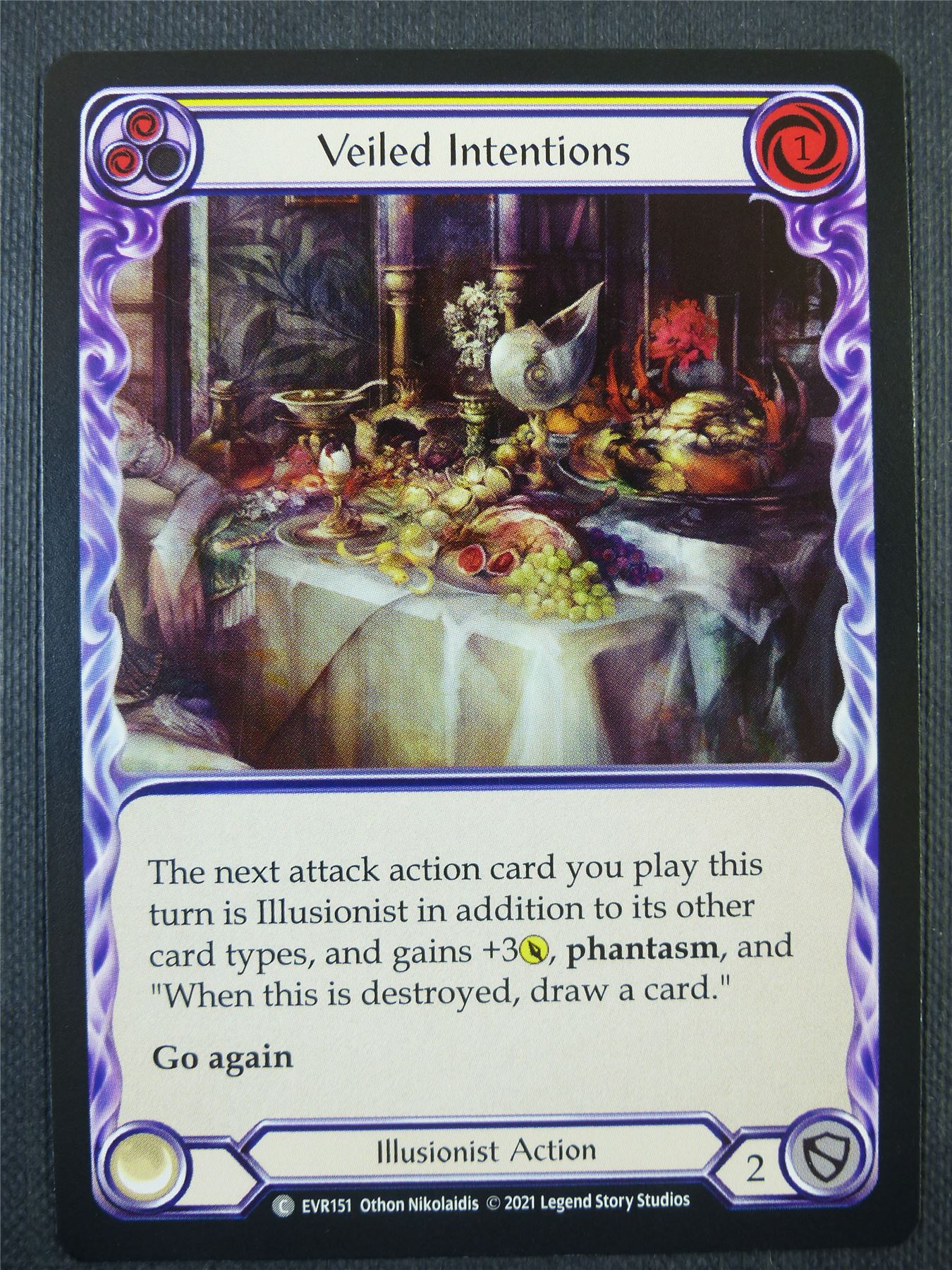Veiled Intetions Yellow - 1st ed Everfest - Flesh & Blood Card #6CY