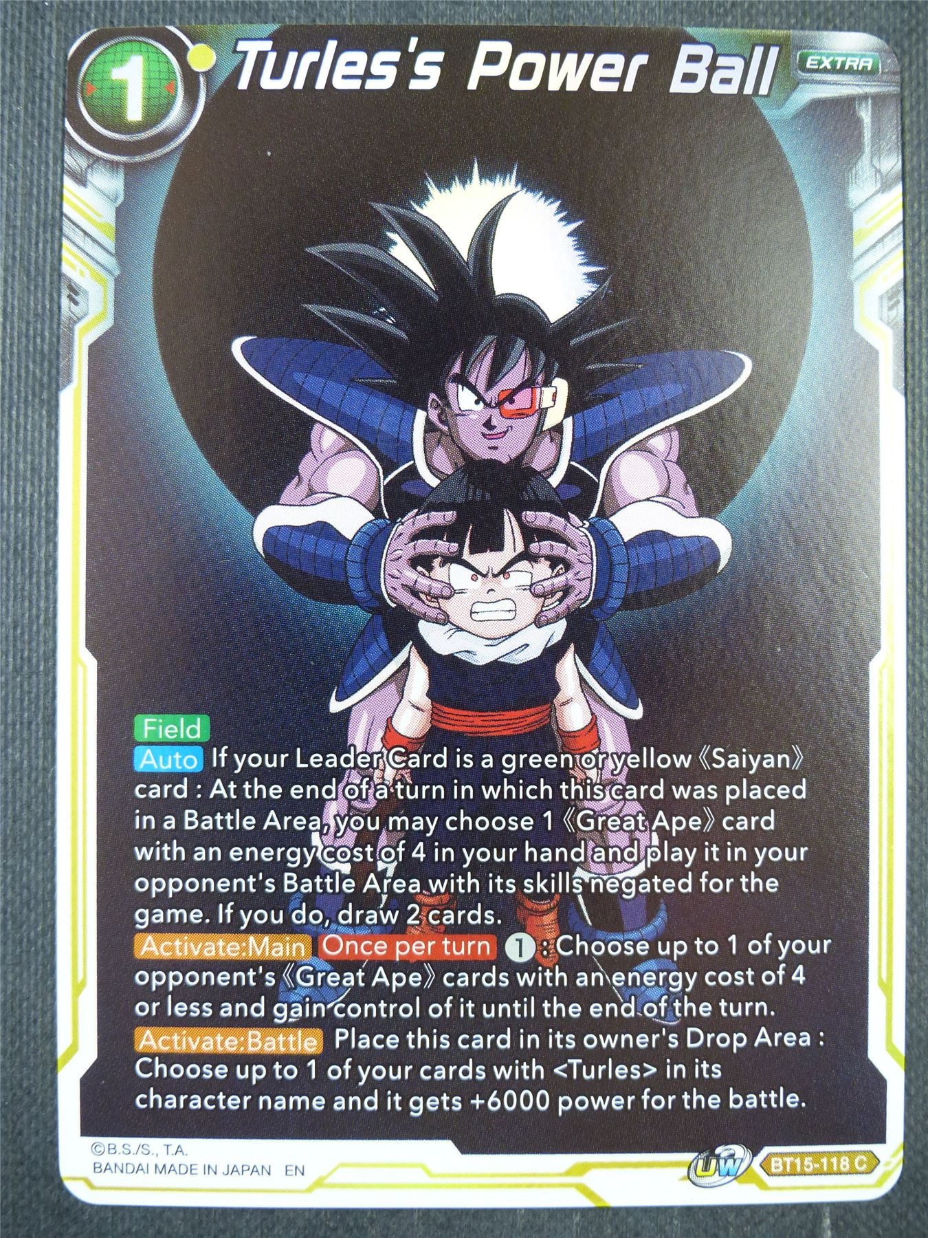 Turles's Power Ball BT15 Foil - Dragon Bal Super Card #8XK