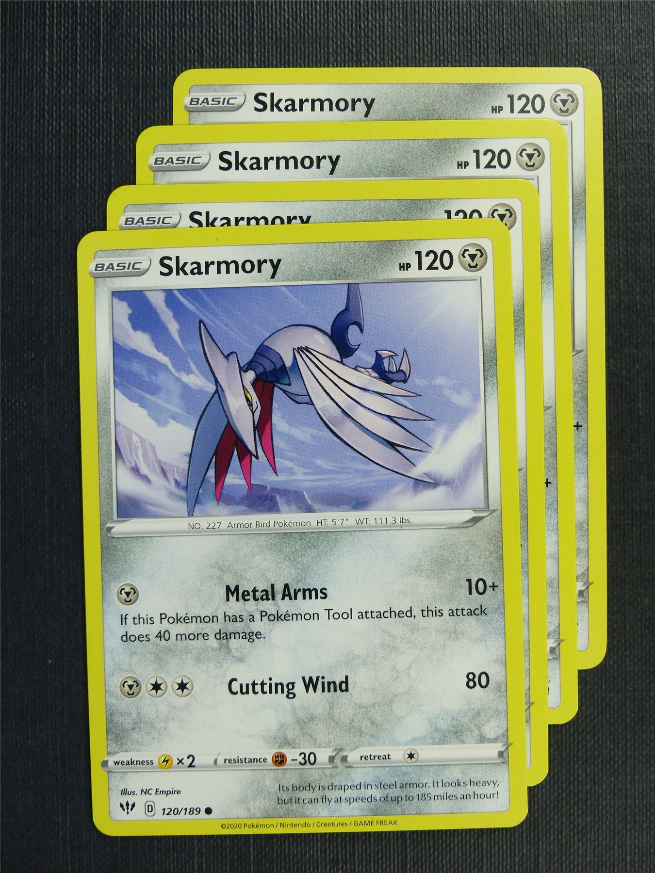 Skarmory 120/189 x4 - DAA - Pokemon Card #3F3 Archeron Skarmory 120/189 x4 - DAA - Pokemon Card #3F3 Archeron