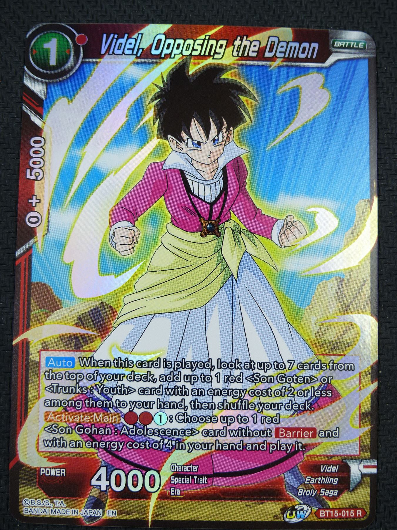 Videl Opposing the Demon BT15 R Foil - Dragon Ball Super Card #61D