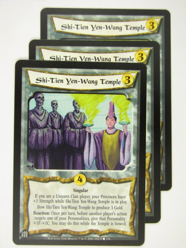 Vintage L5R Cards: SHI-TIEN YEN-WANG TEMPLE x3 # 17A18