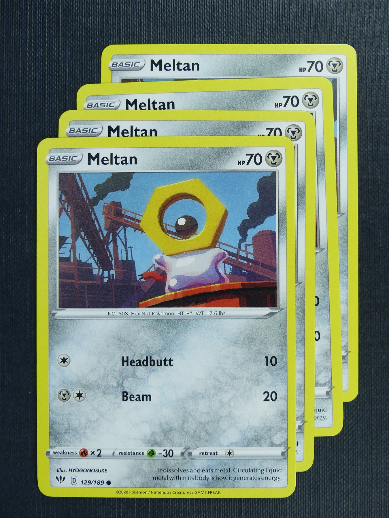 Meltan 129/189 x4 - DAA - Pokemon Card #3F6 Archeron Meltan 129/189 x4 - DAA - Pokemon Card #3F6 Archeron