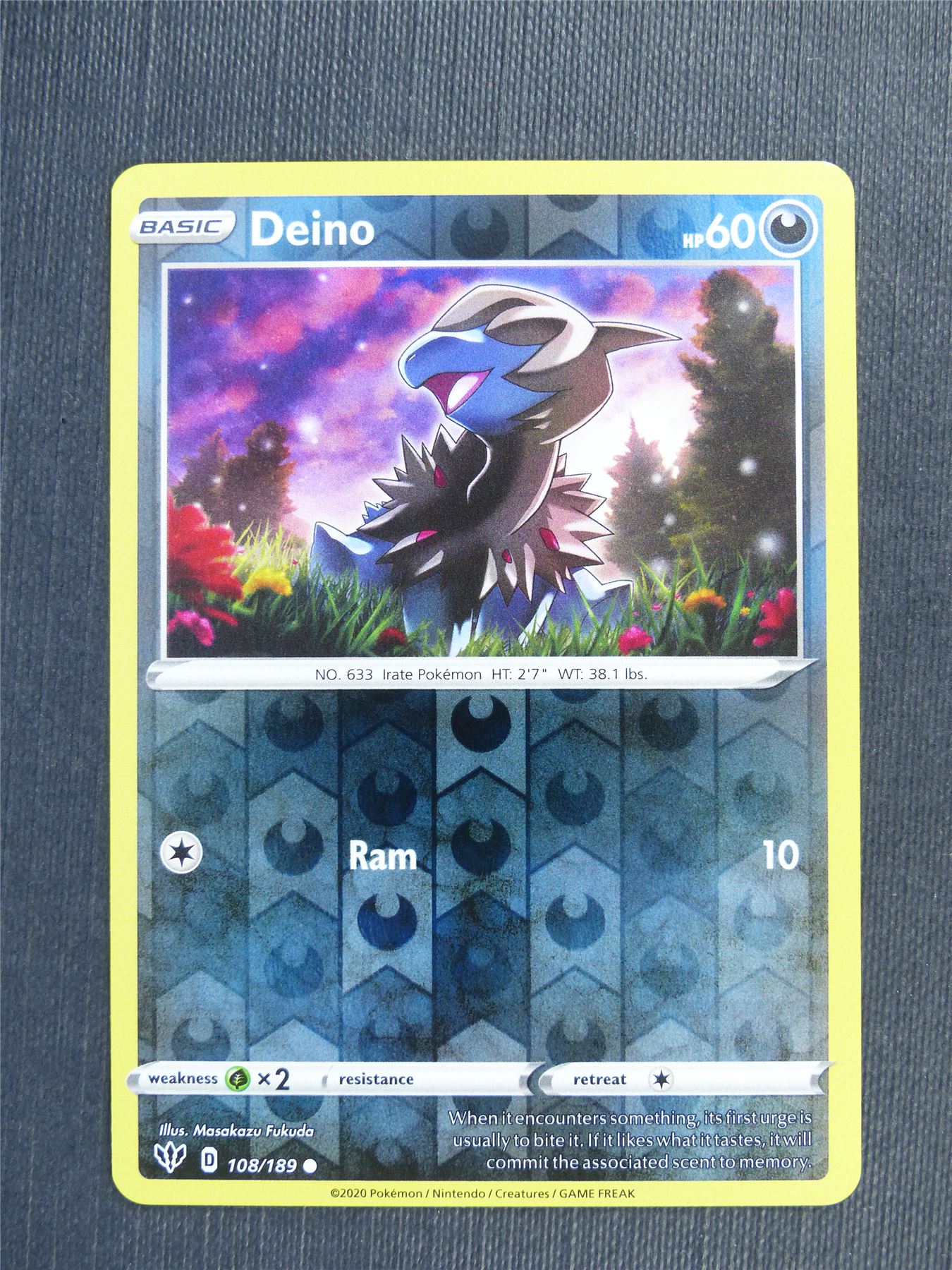 Deino 108/189 Reverse Holo - DAA - Pokemon Card #3BY Archeron Deino 108/189 Reverse Holo - DAA - Pokemon Card #3BY Archeron