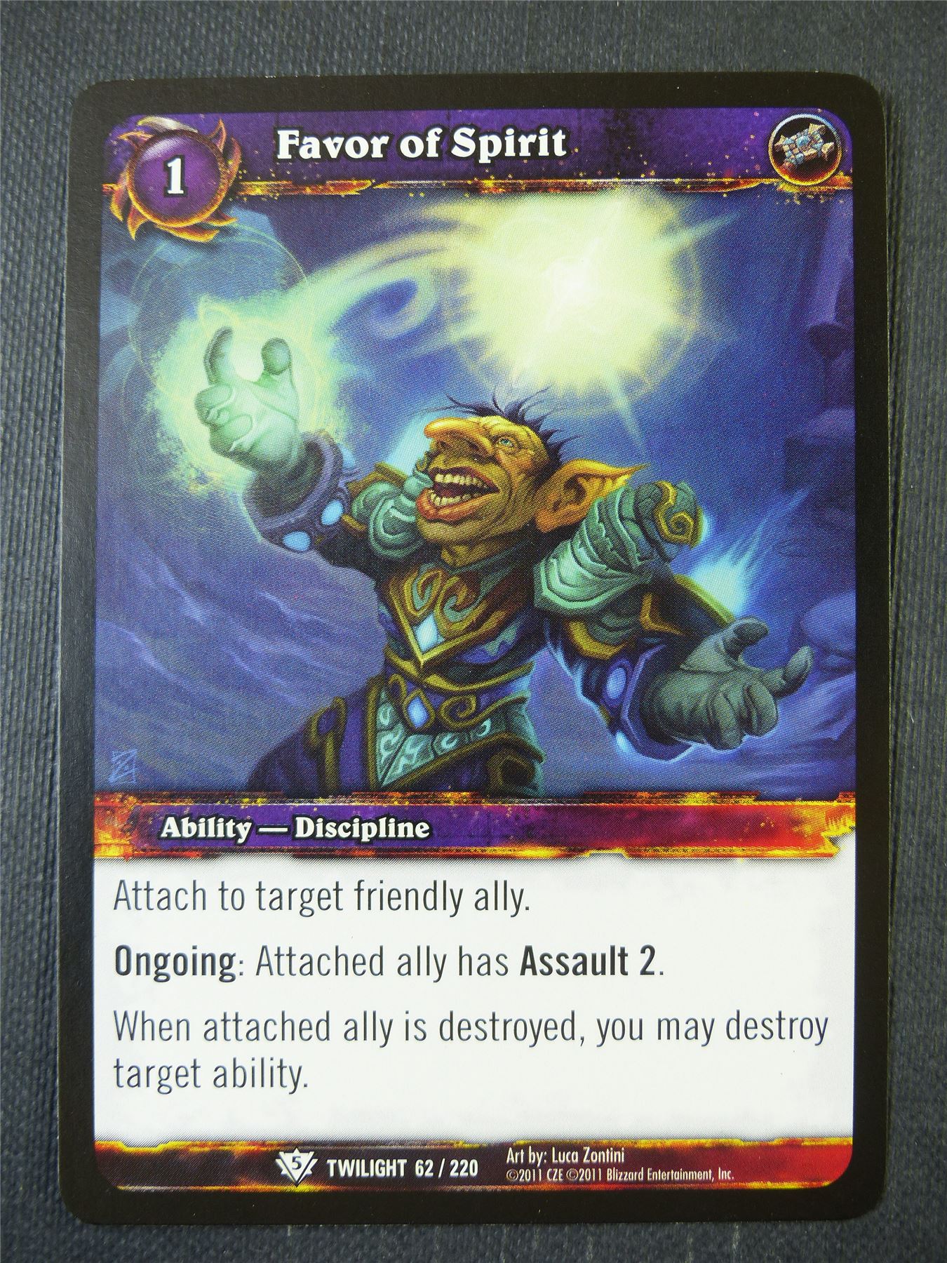 Favor of Spirit 62/220 - WoW Card #12Y