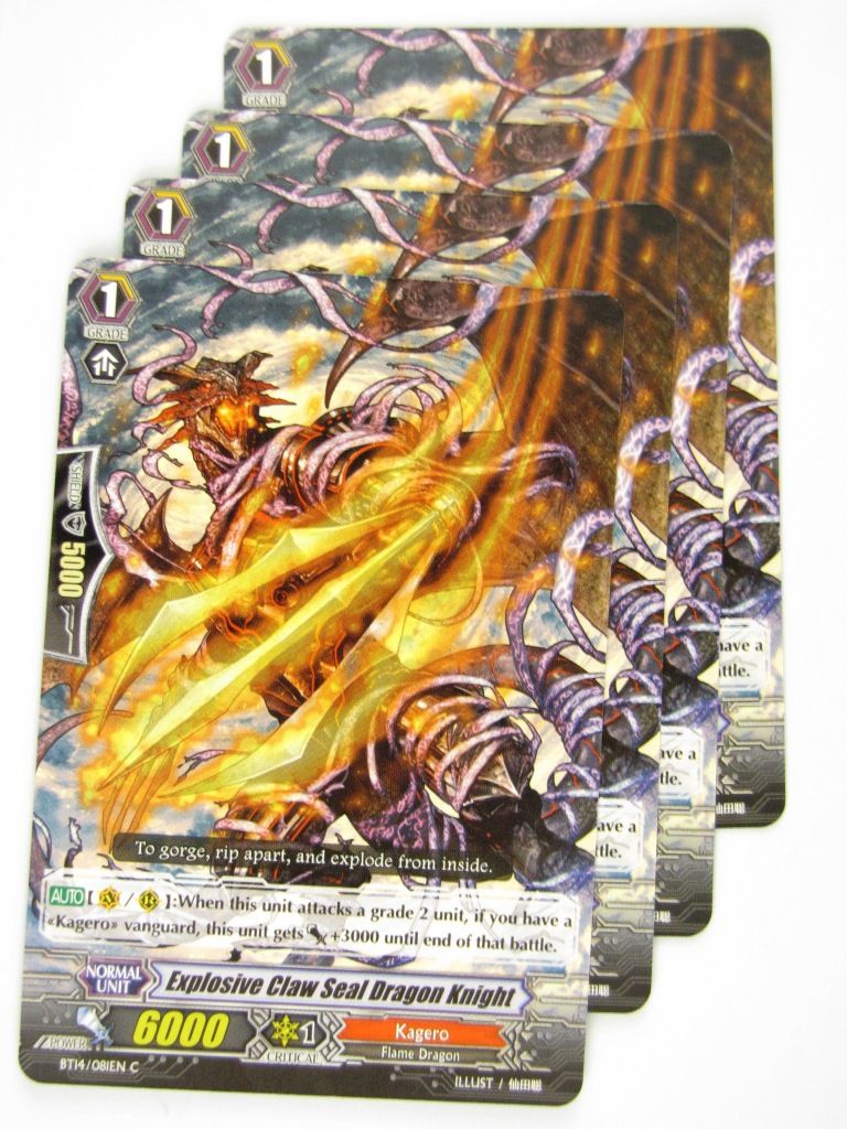 CFV Cards: EXPLOSIVE CLAW SEAL DRAGON KNIGHT x4 BT14:Brilliant Strike