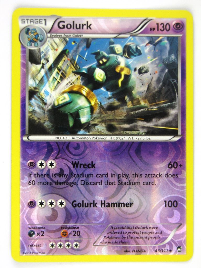 Pokemon Cards: GOLURK 43/111 REVERSE HOLO # 19J29 Archeron Pokemon Cards: GOLURK 43/111 REVERSE HOLO # 19J29 Archeron