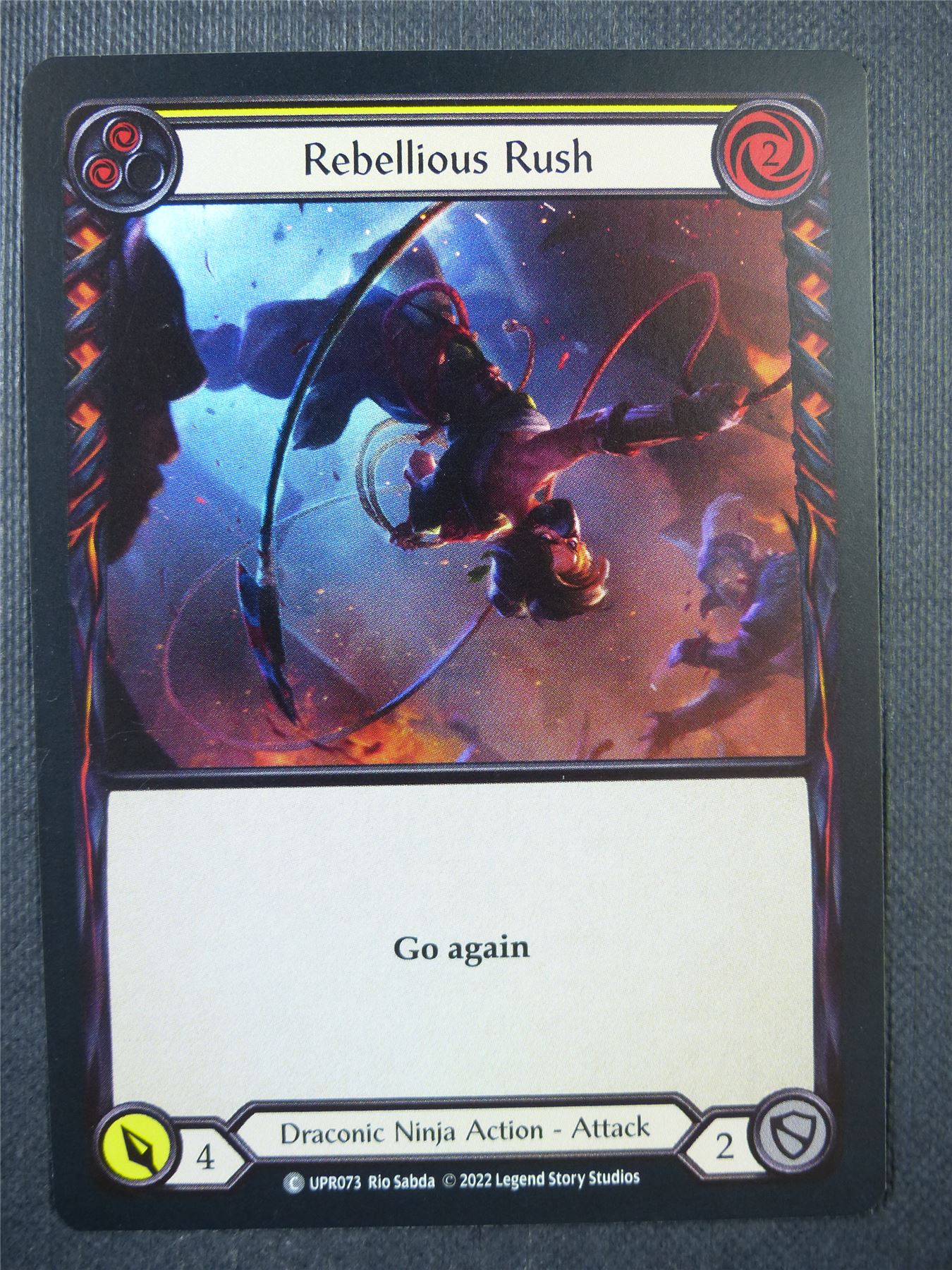 Rebellious Rush UPR073 Foil - Yellow - Flesh & Blood Card #6VA