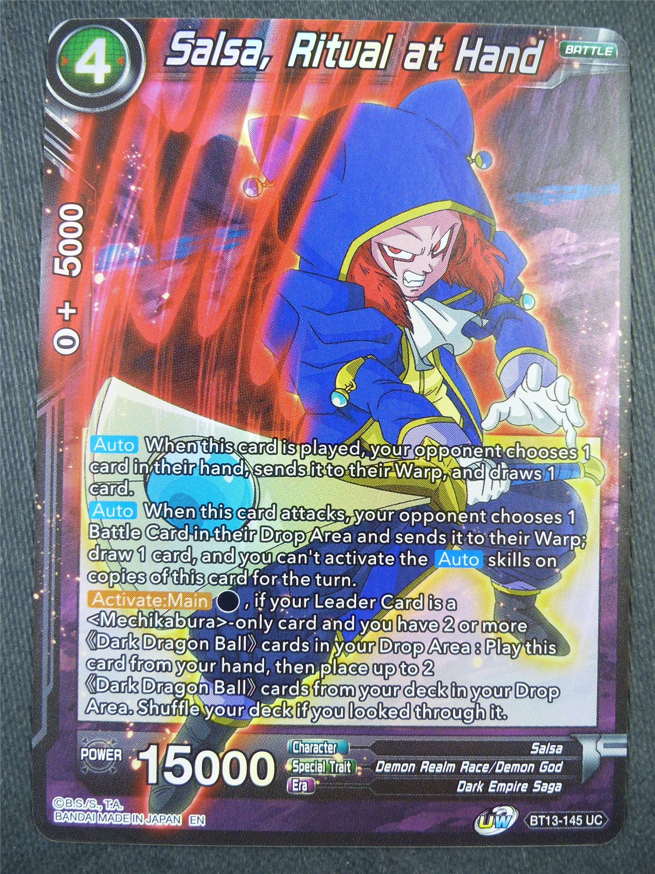 Salsa Ritual at Hand BT13 Foil - Dragon Bal Super Card #8YK
