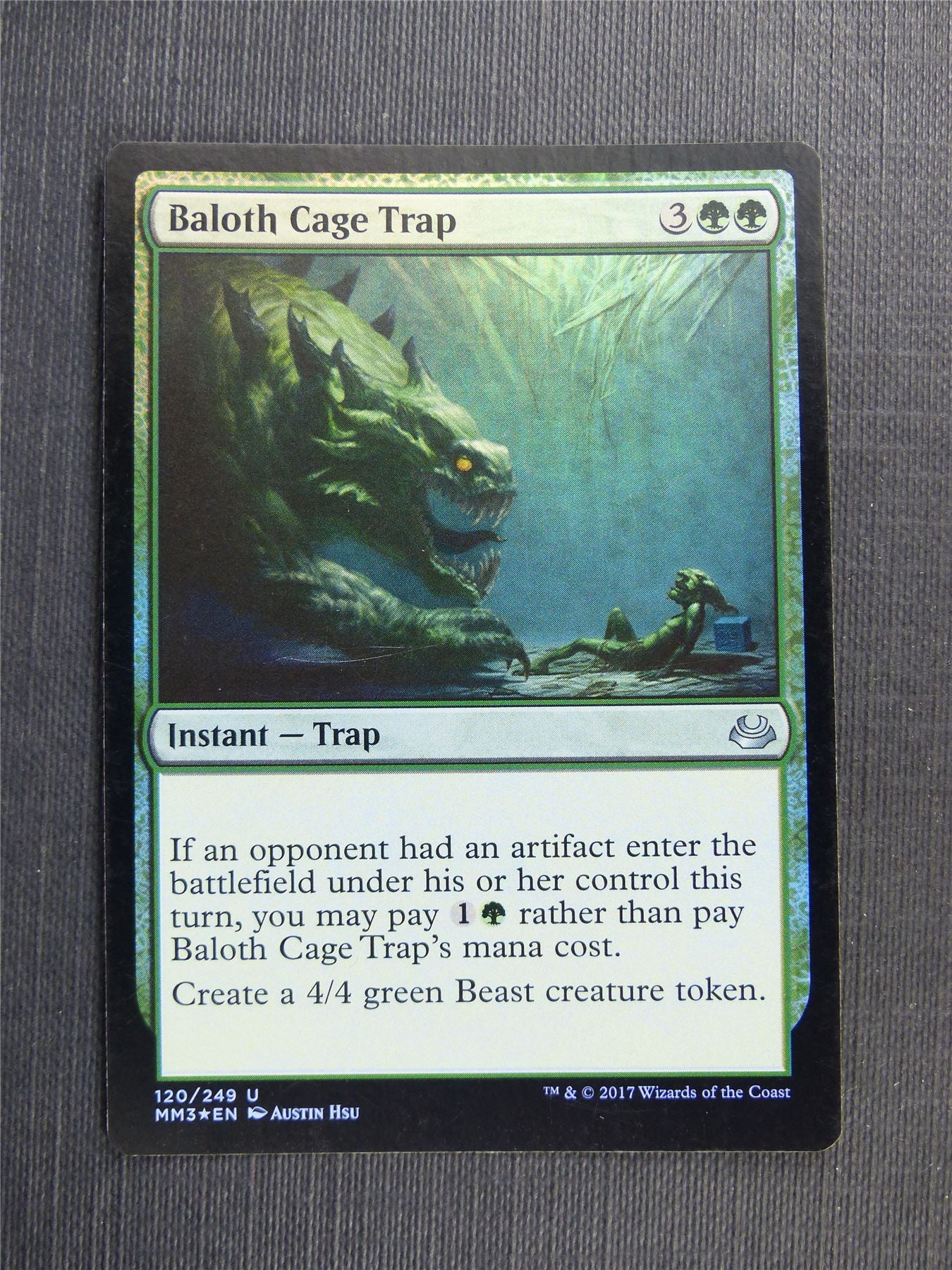 invoke prejudice mtg card Baloth Cage Trap Foil