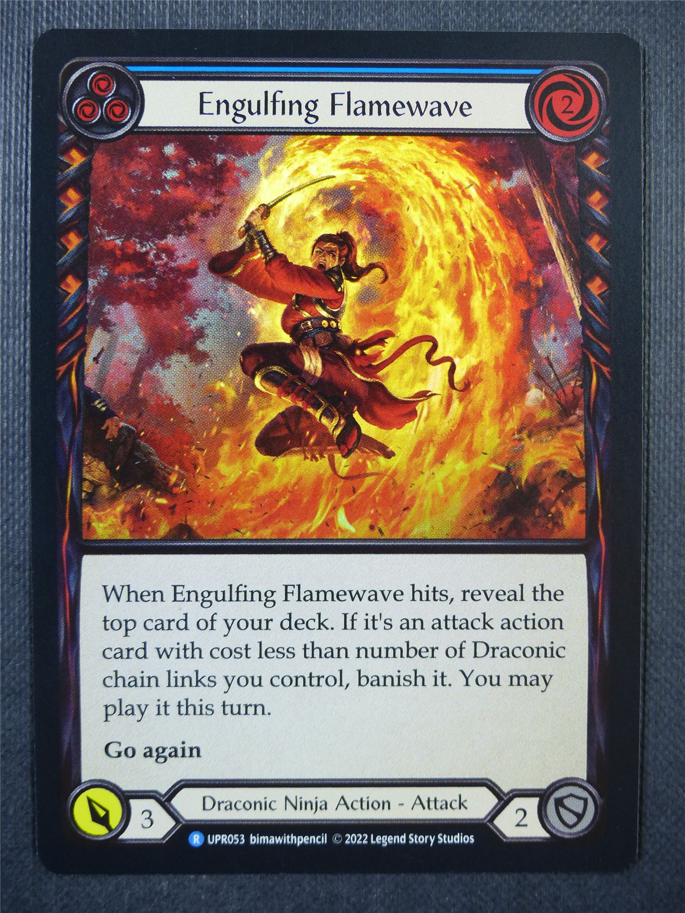 Engulfing Flamewave R UPR053 Foil - Blue - Flesh & Blood Card #6VE