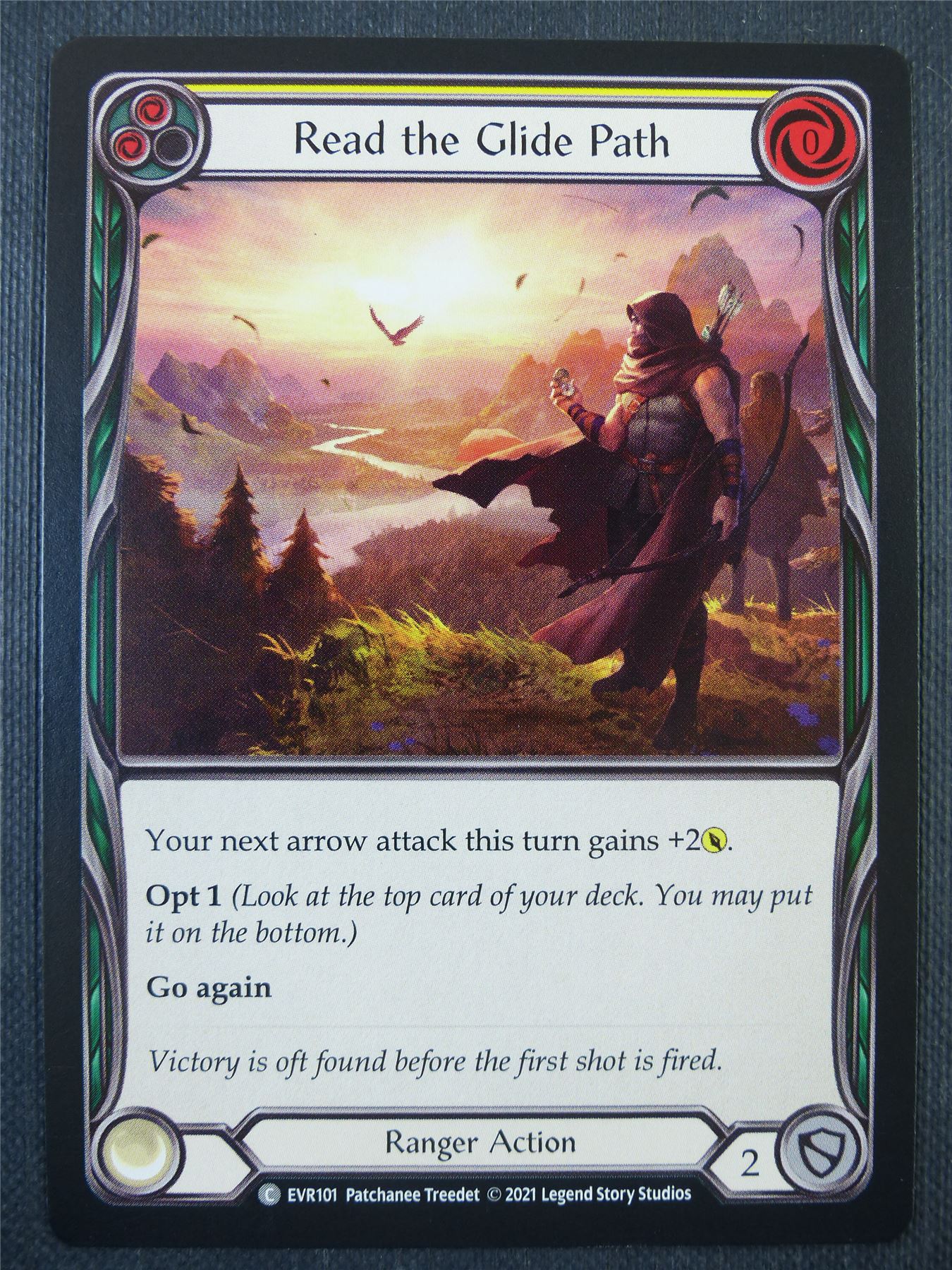 Read the Glide Path Yellow - 1st ed Everfest - Flesh & Blood Card #6ER