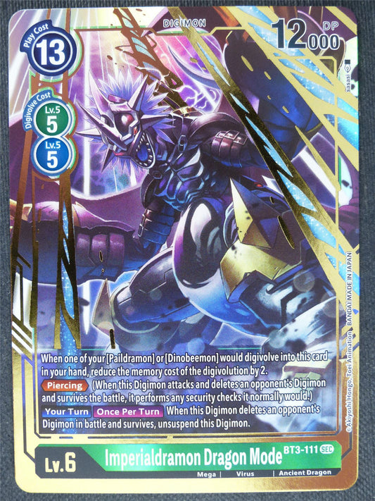 Imperialdramon Dragon Mode BT3-111 Secret - Digimon Cards #NV