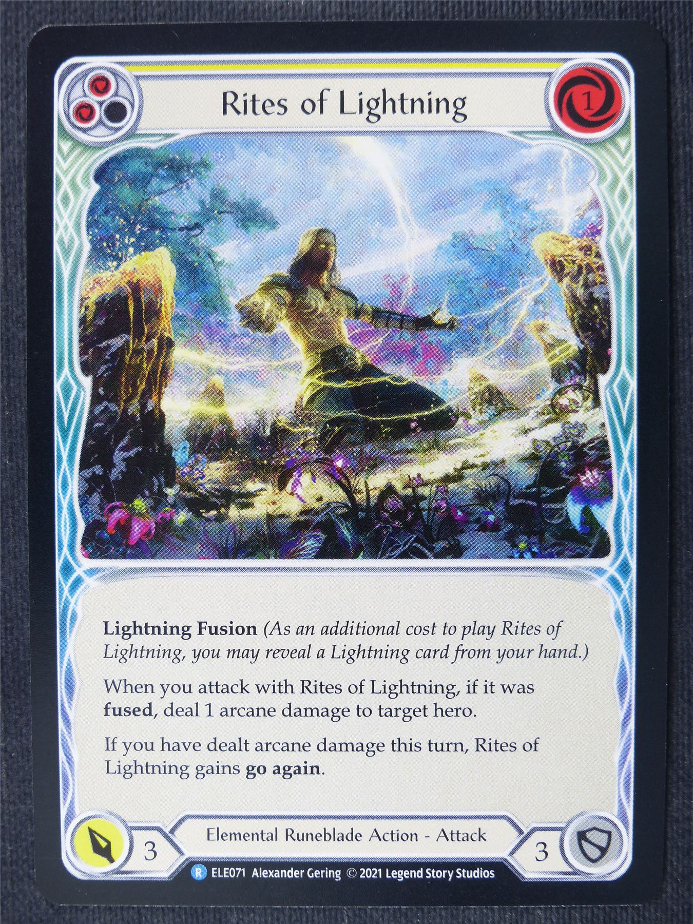 Rites of Lightning R Yellow - 1st Ed Tales of Aria - Flesh and Blood