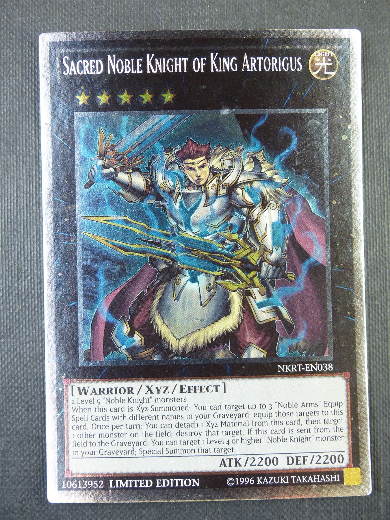 Sacred Noble Knight of King Artorigus NKRT Platinum Rare - lim ed Yugioh Card #837 Sacred Noble Knight of King Artorigus NKRT Platinum Rare - lim ed Yugioh Card #837