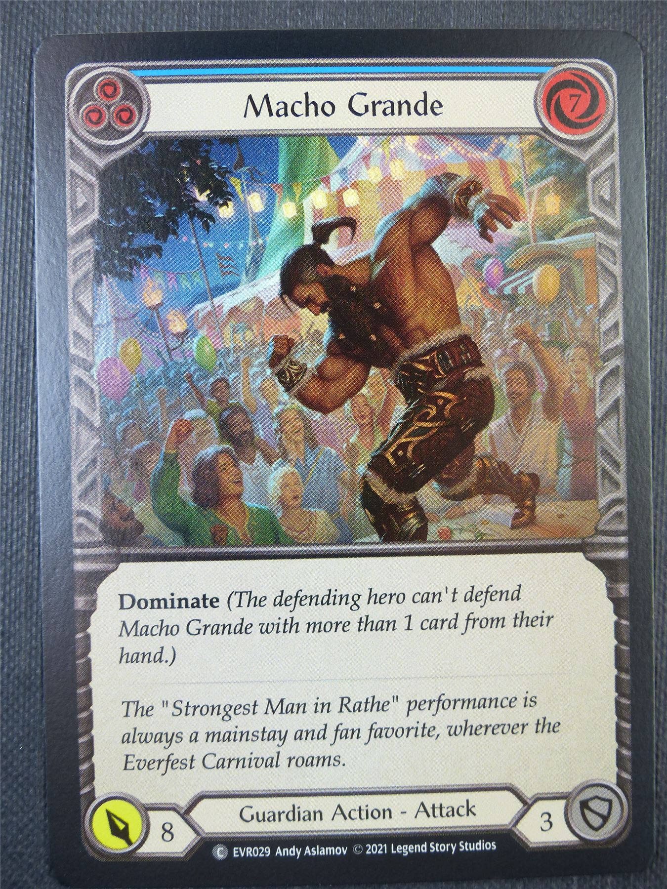 Macho Grande Blue Foil - 1st ed Everfest - Flesh & Blood Card #6JS