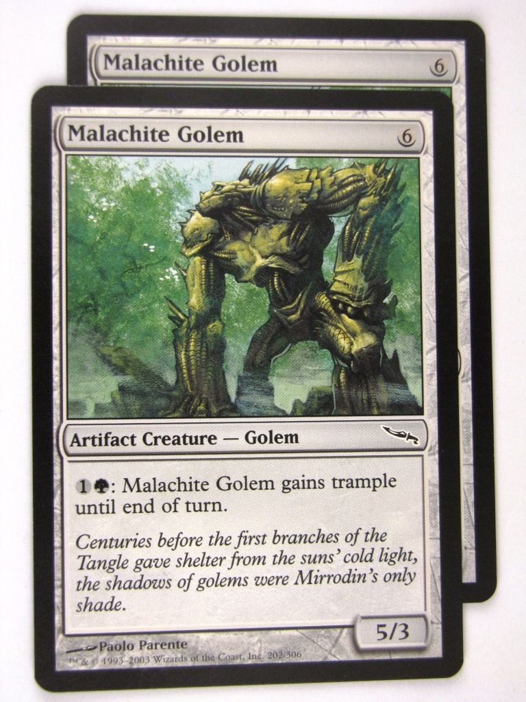 MTG Magic: the Gathering Cards: MALACHITE GOLEM x2: MRD