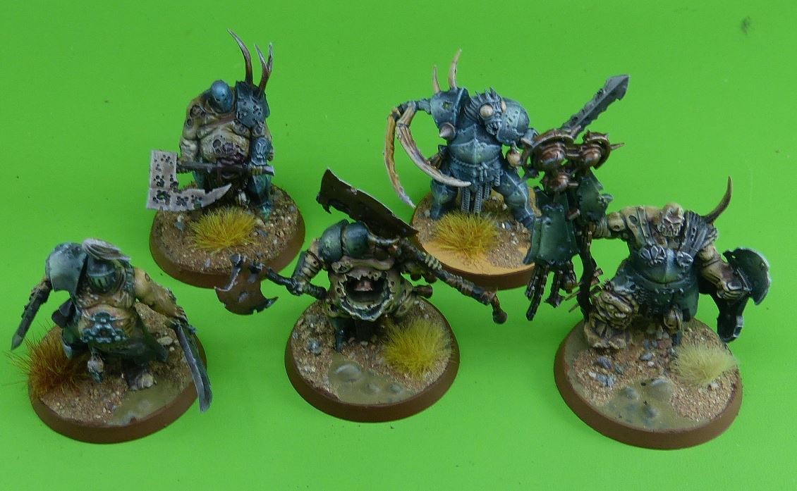 Nurgle Putrid Blightkings painted - Warhammer AoS #7U2