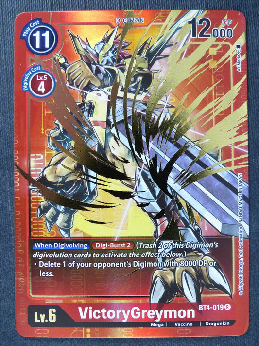 VictoryGreymon BT4-019 R Alt Art - Digimon Cards #XU