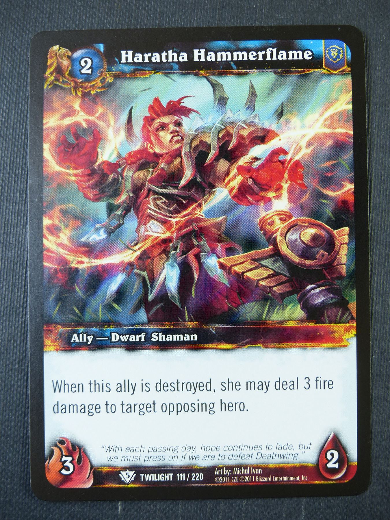 Haratha Hammerflame 111/220 - WoW Card #16J