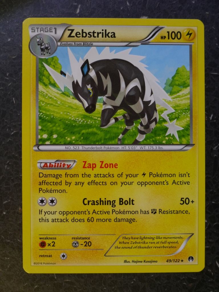 Pokemon Cards: ZEBSTRIKA 49/122 RARE # 5J17 Archeron Pokemon Cards: ZEBSTRIKA 49/122 RARE # 5J17 Archeron