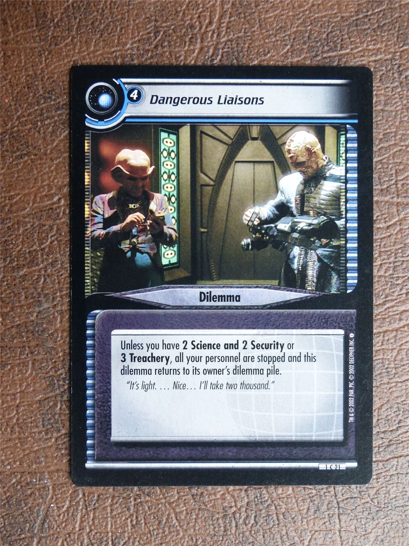 Dangerous Liasons - Star Trek CCG TCG Card #ZB