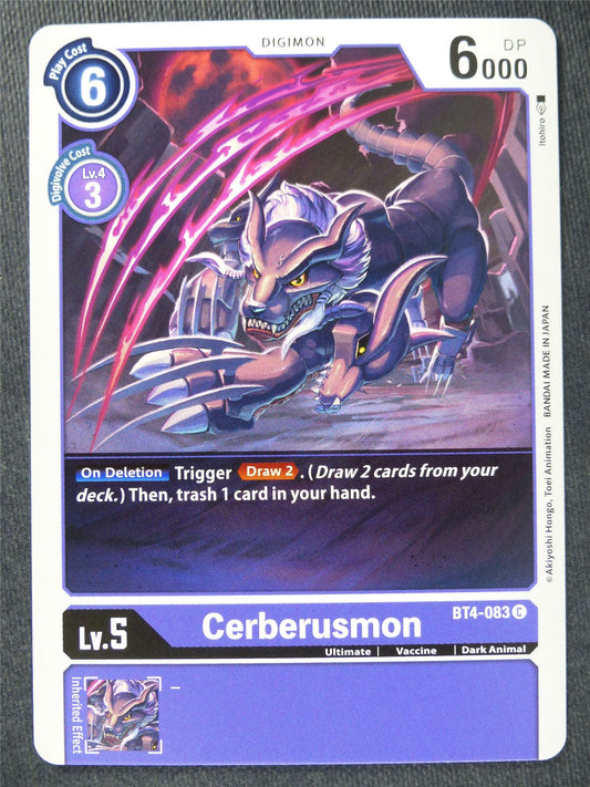Cerberusmon BT4-083 C - Digimon Cards #10Y